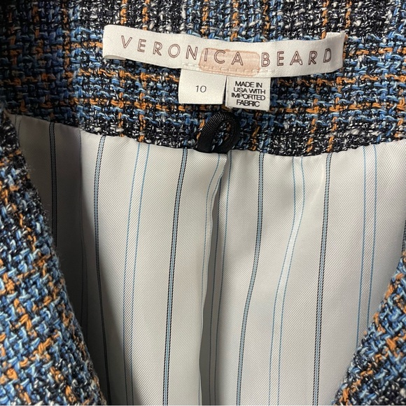 Veronica Beard Miller Plaid Dickey Blazer Jacket Cerulean Size 10 - Picture 2 of 10